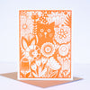 cat in a garden greeting card for any occasion