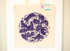 purple cats reusable tote bag