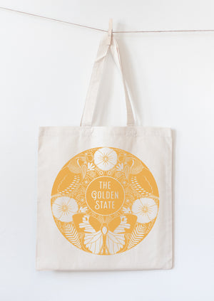The Golden State tote bag with California state symbols