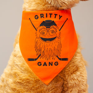 Gritty dog bandanna in orange by exit343design