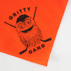 Gritty gang dog bandanna with Gritty mascot in orange and black