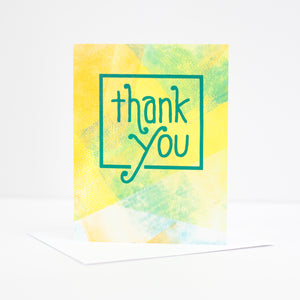 OOAK handprinted thank you card by exit343design