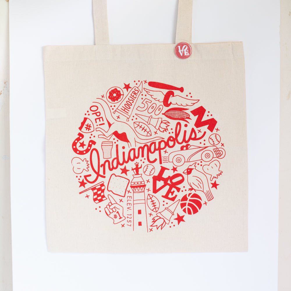 Indianapolis Indiana tote bag, Indianapolis icons souvenir Indianapolis Indiana tote bag, Indianapolis icons souvenir