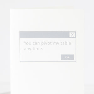 pivot table Excel funny love card for nerd by exit343design