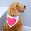 neon pink heart dog bandanna for Valentine's Day dog bandanna