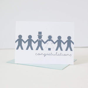bride and groom congratulations card by exit343design