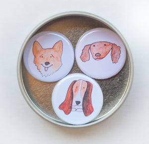 corgi dog magnet, dachshund dog magnet, bassett hound dog magnet