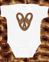Philly pretzel baby, one piece baby bodysuit, Philly soft pretzels shirt, Philadelphia baby gift idea
