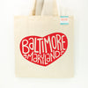 Heart Baltimore Tote Bag, Eco-Friendly Cotton Canvas Market Bag