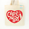 Heart Cape May Tote Bag, Eco-Friendly Cotton Canvas Market Bag