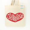 Heart Jenkintown Tote Bag, Eco-Friendly Cotton Canvas Market Bag