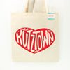 Heart Kutztown Tote Bag, Eco-Friendly Cotton Canvas Market Bag