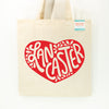 Heart Lancaster Tote Bag, Eco-Friendly Cotton Canvas Market Bag