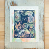 Cat In The Garden OOAK Art Print - Colorful Original Wall Art with Gelly Plate Print