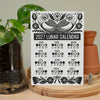 2027 Lunar Calendar with Owls- Handprinted Moon Phases Wall Art
