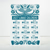 2027 Lunar Calendar with Owls- Handprinted Moon Phases Wall Art
