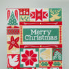 Modern Quilted Pattern Merry Christmas Card, Holiday Quilt Pattern Card