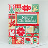 Modern Quilted Pattern Merry Christmas Card, Holiday Quilt Pattern Card