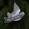 Festive And Feral Pigeon Tree Ornament- Funny Pigeon Ornament for Christmas Tree