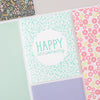 simple happy anniversary card in teal