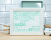Kitchen Conversion Chart Art Print – Cooking Measurement Conversion Wall Art for Kitchen Decor in Teal