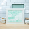 Kitchen Conversion Chart Art Print – Cooking Measurement Conversion Wall Art for Kitchen Decor in Teal