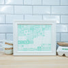 Kitchen Conversion Chart Art Print – Cooking Measurement Conversion Wall Art for Kitchen Decor in Teal