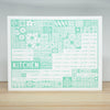 Kitchen Conversion Chart Art Print – Cooking Measurement Conversion Wall Art for Kitchen Decor in Teal