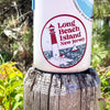 Vintage-inspired Long Beach Island sticker, Barnegat Light flag sticker