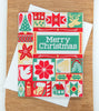 Modern Quilted Pattern Merry Christmas Card, Holiday Quilt Pattern Card
