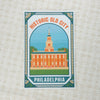 Philadelphia tourism postcard featuring Independence Hall