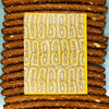 Philly Soft Pretzel pattern card, Philadelphia souvenir greeting card