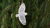 Snowy Owl Christmas ornament, snowy owl holiday ornament, owl Christmas tree ornament, wooden blue christmas ornament