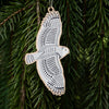 Snowy Owl Christmas ornament, snowy owl holiday ornament, owl Christmas tree ornament, wooden blue christmas ornament