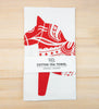 Swedish Dala horse printed tea towel, Dala horse cotton kitchen towel, cute folk tea towel for kitchen