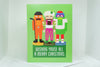 The Three Wiseguys of Philadelphia Christmas card, Funny Philly card with Kelce, Phanatic, Gritty