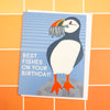 puffin birthday card that says best fishes on your birthday