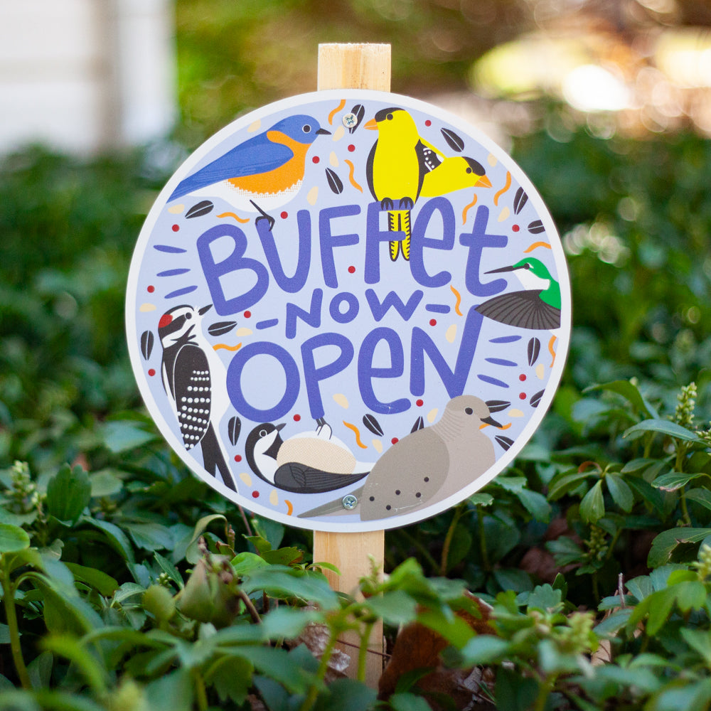 Sign Post Bird Table bird feeder outdoor garden sign, garden decor sign, garden welcome sig ...