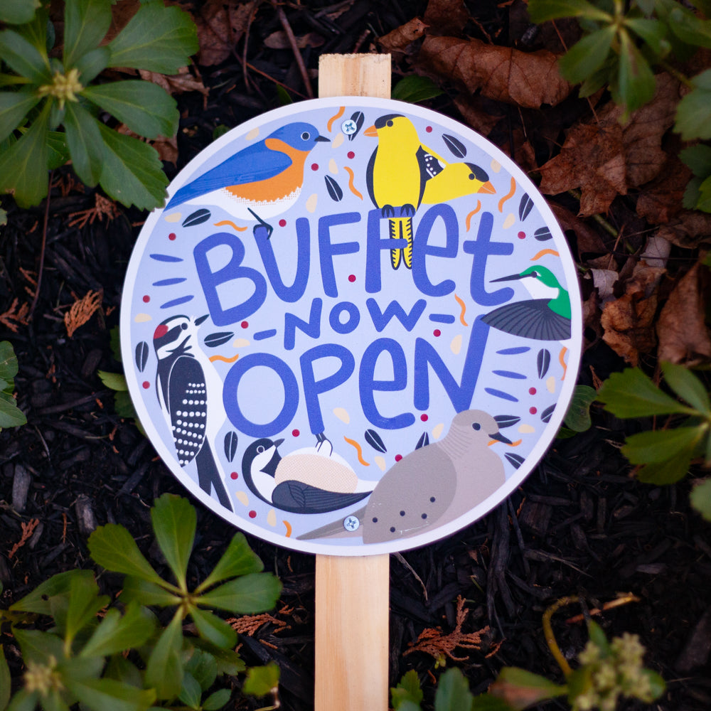bird feeder outdoor garden sign, garden decor sign, garden welcome sig ...