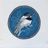 small Chickadee art print, Black Capped Chickadee art print, Carolina Chickadee art print in blue