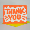Neon Bright Bubble Letter Thank You Card, Bright Thank You Card