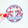 Cape May sticker, Cape May NJ vinyl sticker, new jersey shore icons