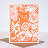 cat in a garden greeting card for any occasion