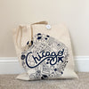 Chicago stuff tote bag, Chicago Illinois icons gift, chicago icons souvenir, chicago tote bag, chicago gift idea