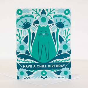 chill cat birthday card