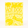 hot dog dachshund birthday card with weiner dog illustrations