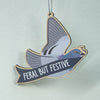 Festive And Feral Pigeon Tree Ornament- Funny Pigeon Ornament for Christmas Tree