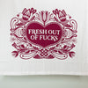 Snarky printed tea towel, Fresh Out of Fucks cotton kitchen towel, funny adult tea towel for kitchen