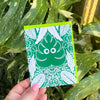 houseplant art card, blank decorative card for any occasion, philodendron leaves blank card, christopher walken snl greeting card