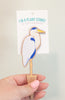 great blue heron decorative plant stake for indoor plants